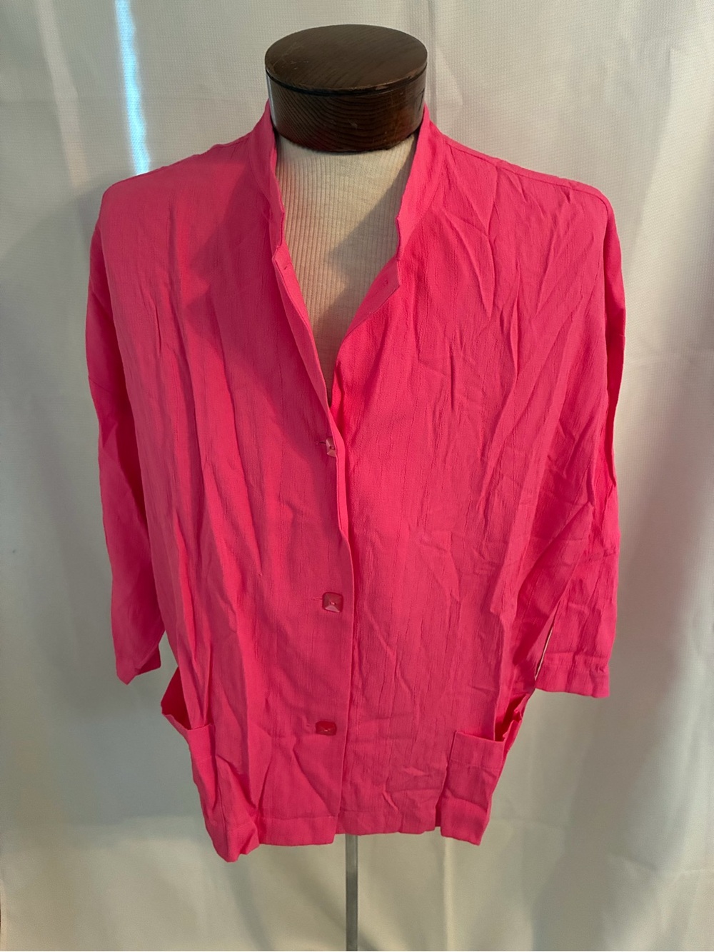 Coldwater Creek Hot Pink Button Front Tunic